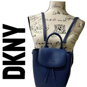 DKNY MINI BACKPACK CROSSBODY BAG LEATHER NAVY BLUE VERSATILE AESTHETIC
